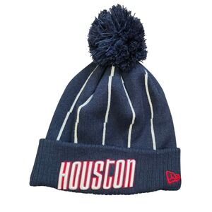 New Era Houston Rockets NBA Basketball Team merch Pom Beanie Hat OS Navy Fan